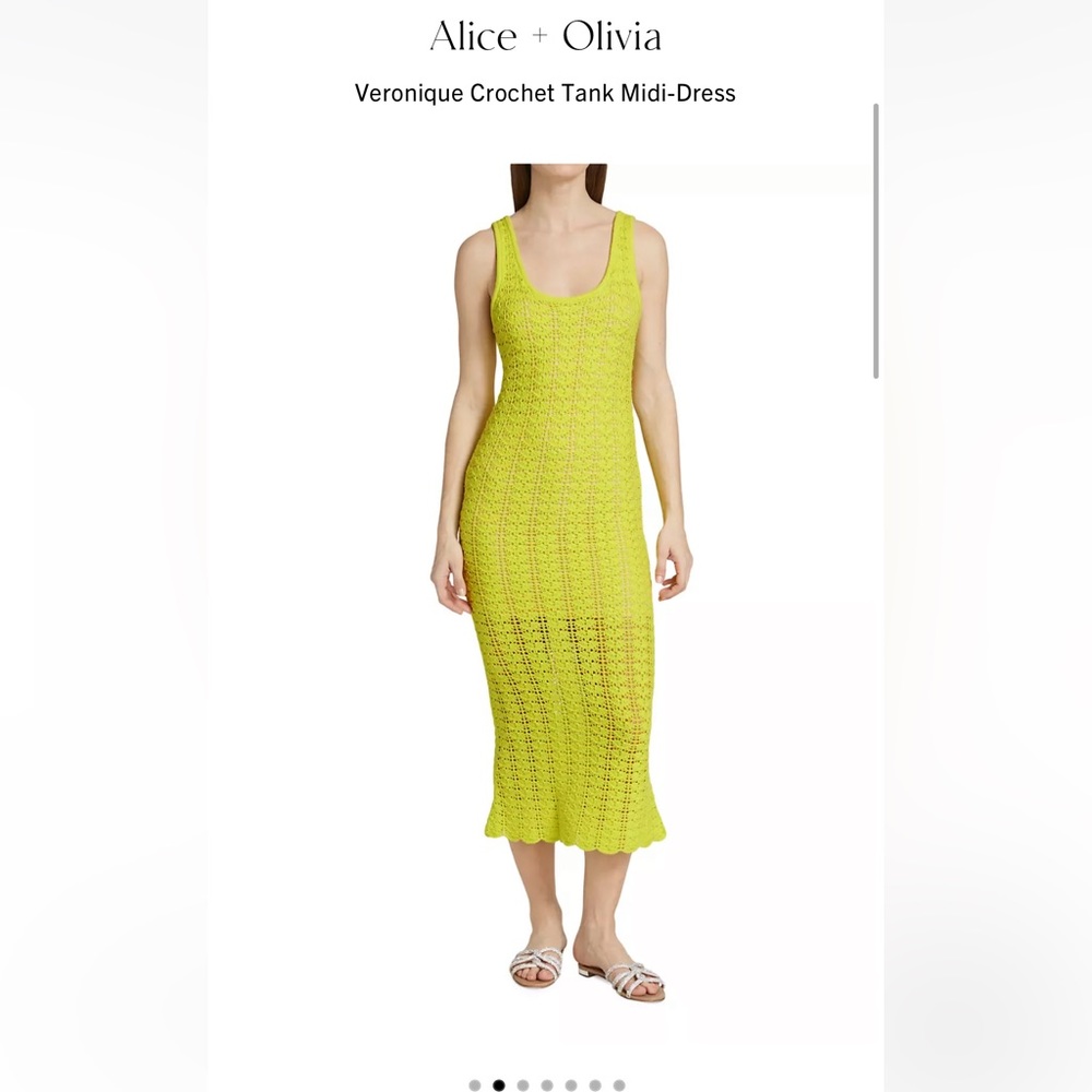 Alice + Olivia Veronique Crochet Tank Midi-Dress